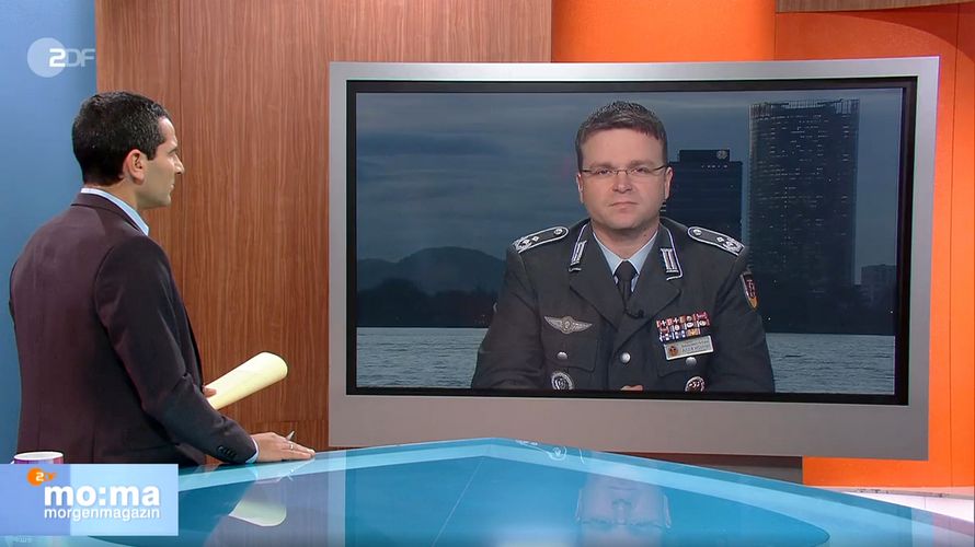 Der Bundesvorsitzende André Wüstner im Interview mit dem ZDF-Morgenmagazin Foto: zdf/moma