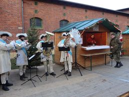 Musikalische Untermalung am Stand des DBwV durch die Leipziger Ratspfeifer des Leipziger Weihnachtsmarktes Foto: Privat/Koch