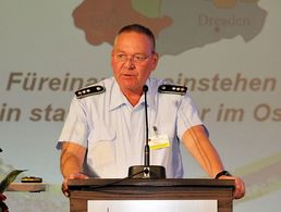Der Landesvorsitzende, Hauptmann a.D. Uwe Köpsel. Foto: DBwV/Kruse