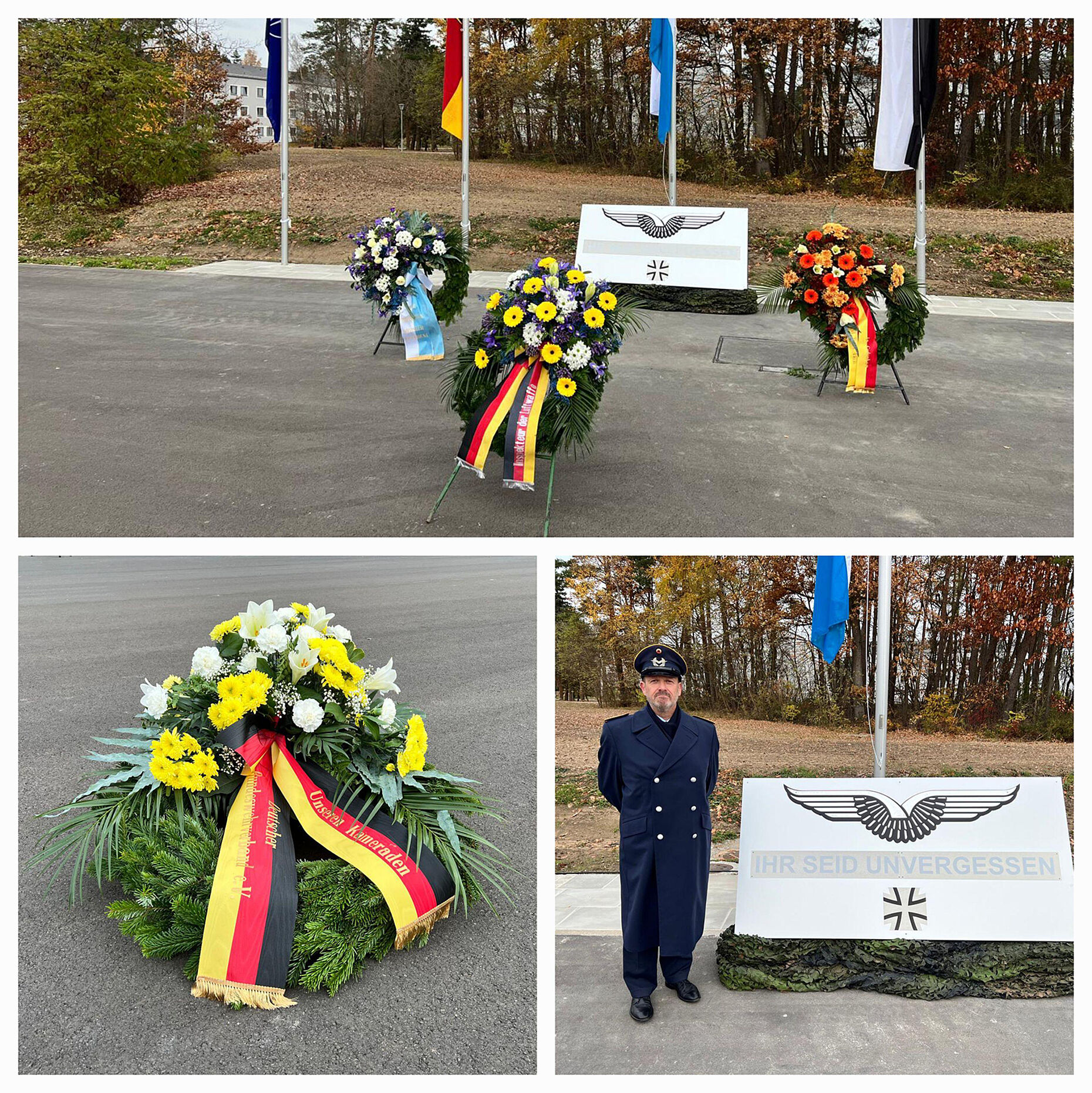 Erstmalig fand das Totengedenken der Luftwaffe in Roth statt. Oberstabsfeldwebel Heiko Stotz, Vorsitzender Luftwaffe im Bundesvorstand, war dabei. Fotos: DBwV/Heiko Stotz