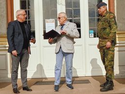 Vorsitzender Ralph Bender (v.l.), Dieter Weigand und Bezirksvorsitzender Matthias Schneider. Foto: KERH Bruchsal