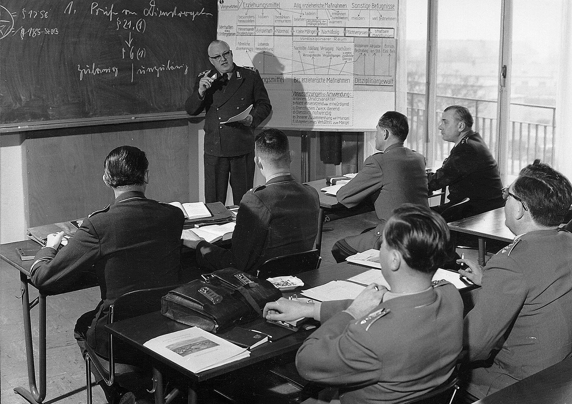 Leitbild vom „Staatsbürger in Uniform“: Die ersten Offizierlehrgänge Anfang der 60er-Jahre. Foto: Zentrum Innere Führung/Archiv