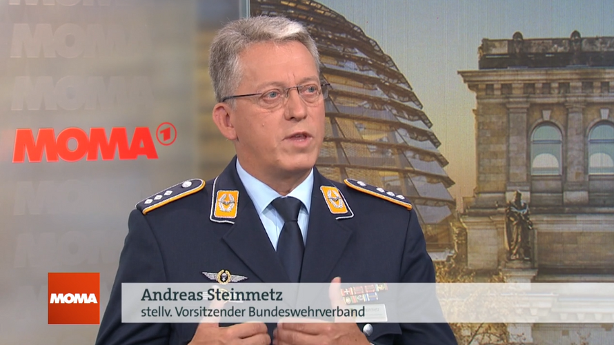 Hauptmann Andreas Steinmetz betonte, dass das Ehrenamt und der Freiwilligendienst stärker gefördert werden müsse. Foto: Screenshot DBwV