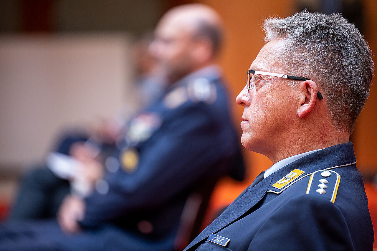 Der stellvertretende DBwV-Bundesvorsitzende Hauptmann Andreas Steinmetz, im Bundesvorstand für den Bereich Auslandseinsätze zuständig. Foto: DBwV/Yann Bombeke