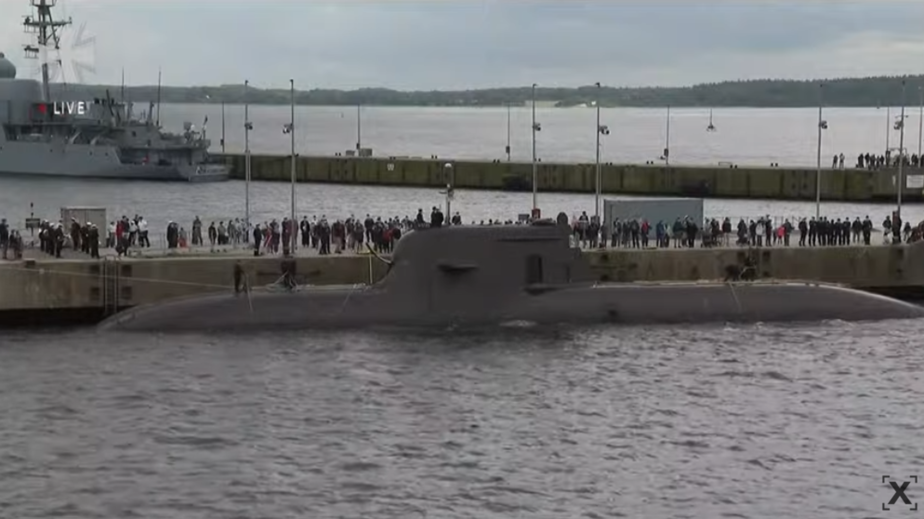 Abschied in den Einsatz: U35 wird sich im Mittelmeer an der EU-Mission Irini beteiligen. Screenshot: DBwV