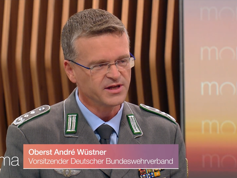 Im ZDF-Morgenmagazin forderte Oberst André Wüstner eine auskömmliche jährliche Erhöhung des Verteidigungsetats. Foto: Screenshot