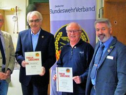 v.l.: Uwe Schenkel, Jürgen Schunk, Christian Gehrig und Friedrich Brod Foto: DBwV/LV Nord