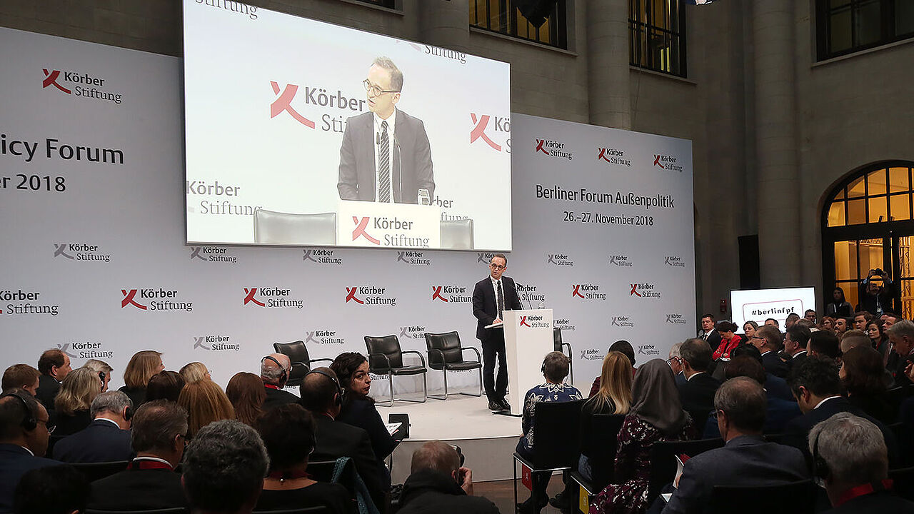 Außenminister Heiko Maas auf dem Berliner Forum Außenpolitik der Körber Stiftung. Foto: dpa