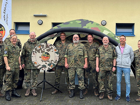 Das DBwV-Aufbauteam zum Helferfest in Mayen. Foto: Oberleutnant Zimmermann
