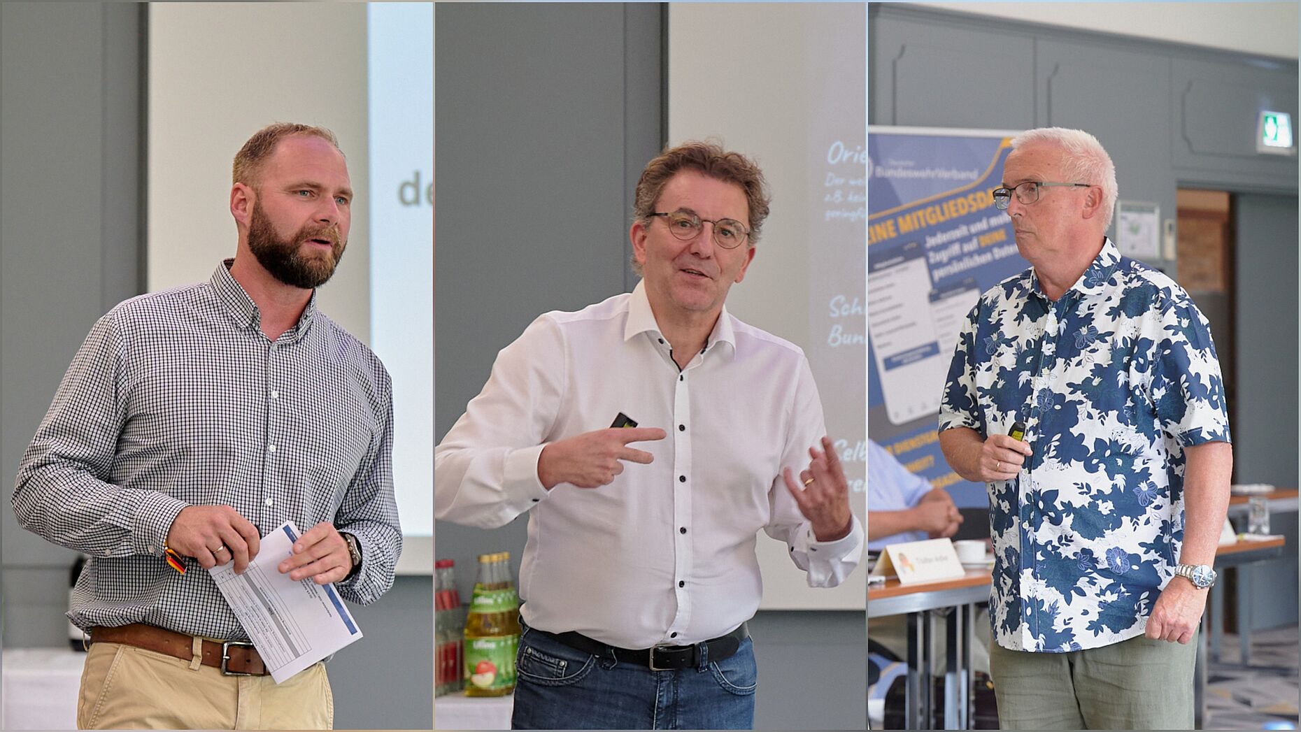 Daniel Grabmann (von links), Frank Liedtke und Ralph Bender boten ihre fachliche Expertise zur Unterstützung und Entlastung der Chefs an. Fotos/Collage: IK