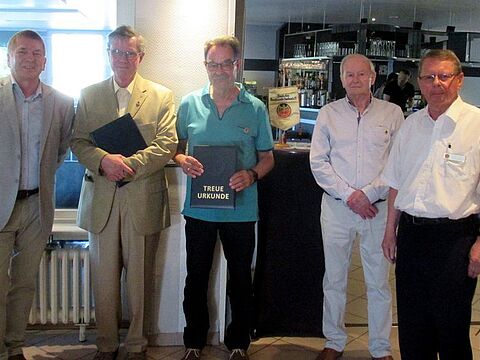 Gerd Dombrowski (von links), Albert Marx, Peter Müller, Joachim Kost und Reinhard Patzlaff. Foto:DBwV