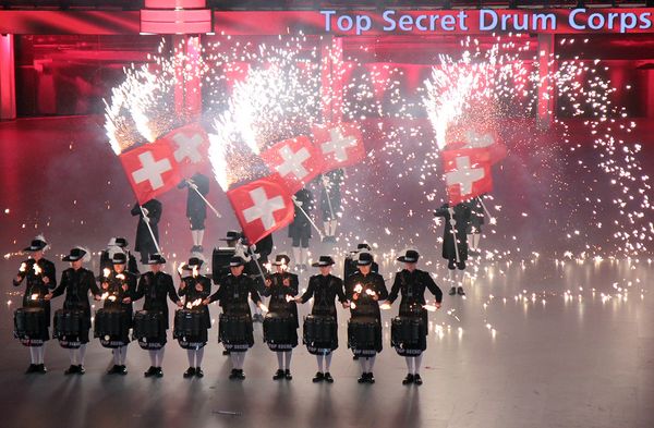 Das "Top Secret Drum Corps" beeindruckt mit seinem Können und seiner Show. Foto: DBwV/Vieth