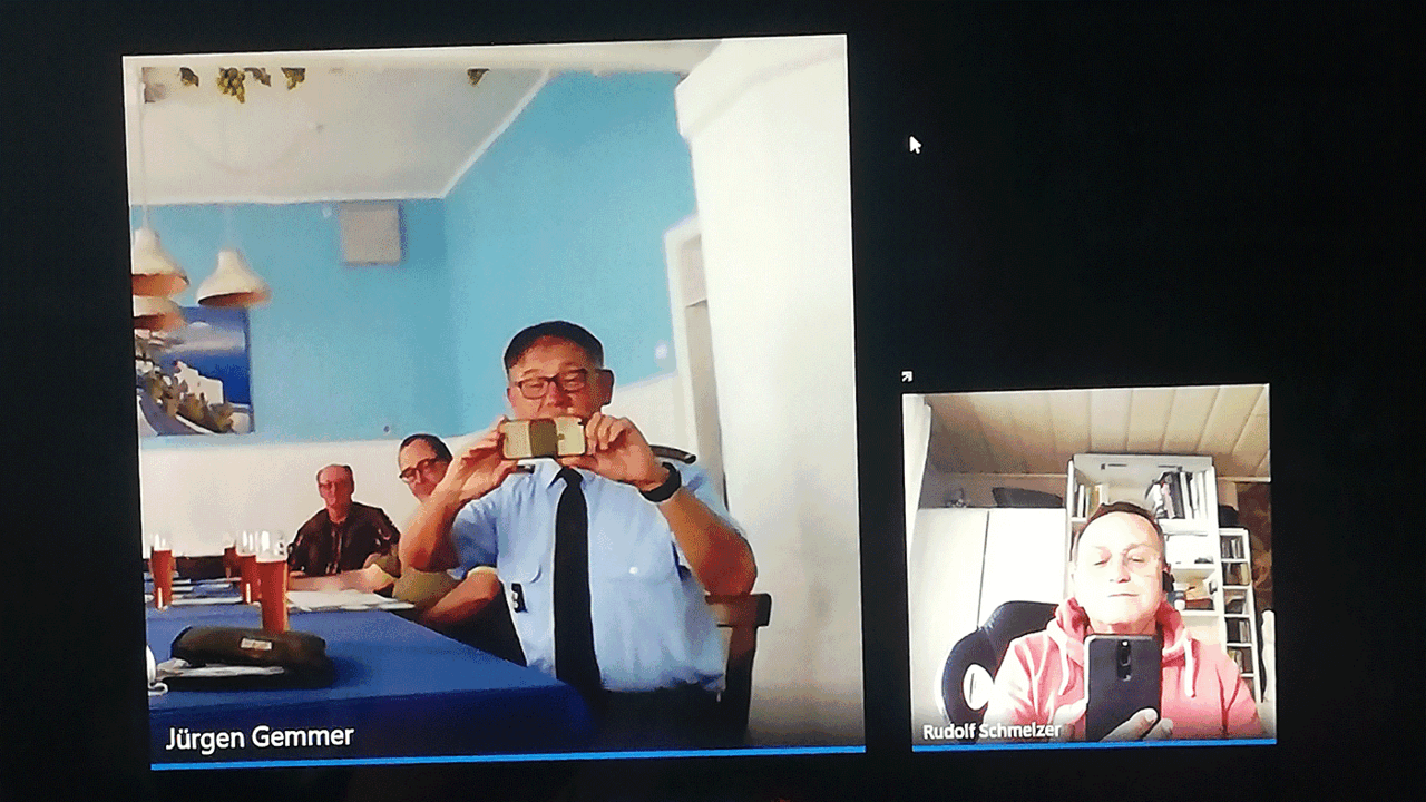 Vorstandssitzung der KERH Gießen: Der Vorsitzende ERH im Landesverband Rudi Schmelzer war per Video zugeschaltet. Foto: KERH Gießen