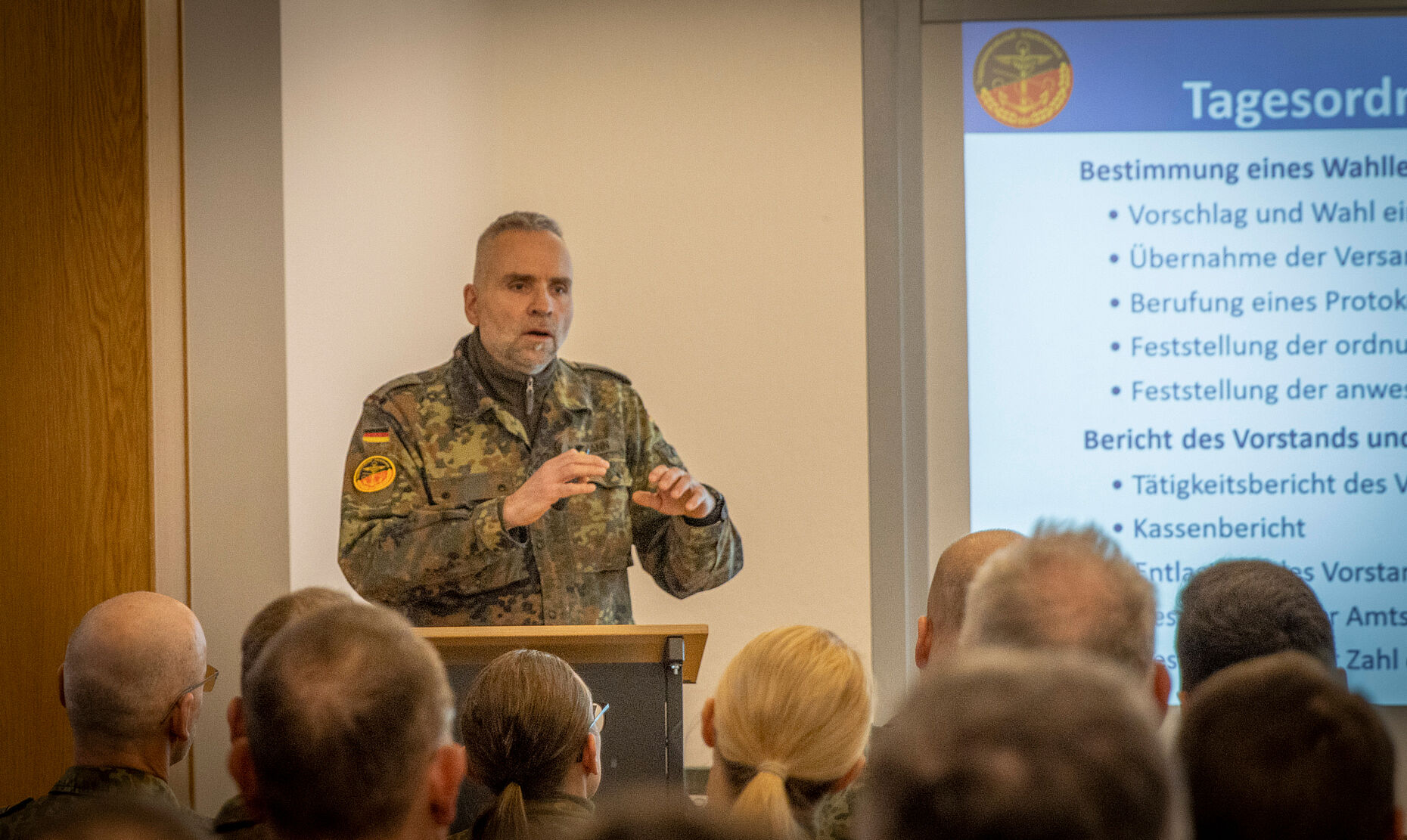 Der bisherige Vorsitzende, Hauptmann Steffen Naumann, legte eine eindrucksvolle Bilanz für die vergangenen beiden Jahre vor. Foto: Jacqueline Danz