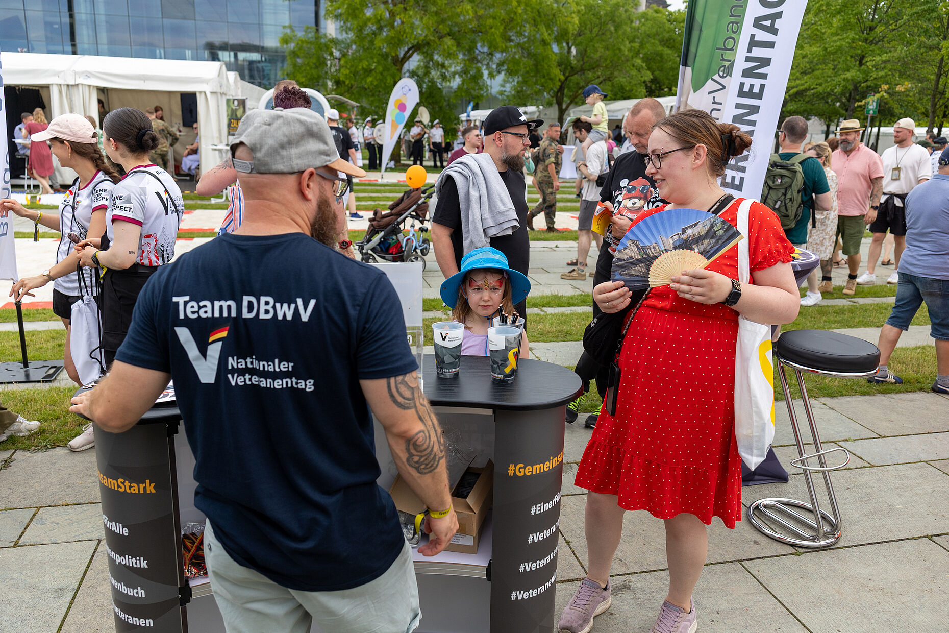 Das Team DBwV war für die Besucherinnen und Besucher da. Foto: DBwV/Yann Bombeke