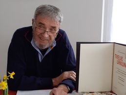 Stabsfeldwebel a.D. Werner Bahrke nach der Ehrung für 60-jährige Mitgliedschaft im DBwV. Foto: sKERH Pfullendorf