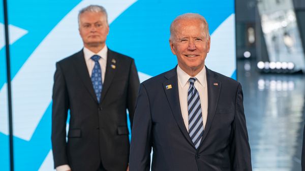 US-Präsident Joe Biden beim Nato-Gipfel am 14. Juni in Brüssel. Für Annalena Baerbock ist die transatlantische Partnerschaft ein „zentraler Stützpfeiler deutscher Außenpolitik“. Foto: Nato
