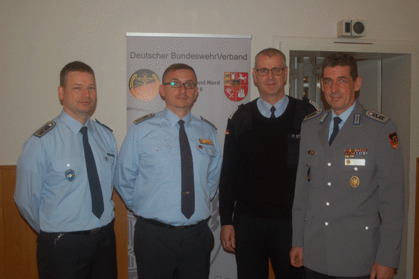 In Wittmund: Karsten Bartels, Enrico Ruß, Peter Strauß und Oliver Sekuli. Foto: DBwV