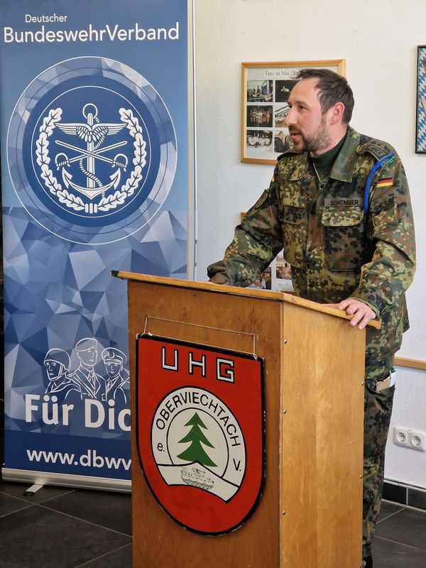 Stabsfeldwebel Tobias Schöniger nimmt die Herausforderung als neuer Vorsitzender der TruKa an. Foto: Christian Schleicher