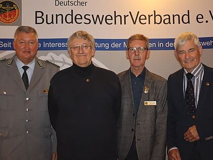 Thomas Behr, Volkmar Mähl, Werner Belger und Ortwin Timm. Foto: DBwV