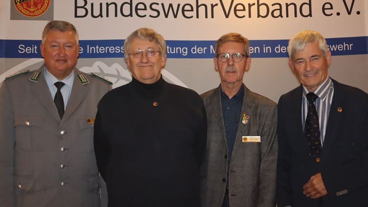 Thomas Behr, Volkmar Mähl, Werner Belger und Ortwin Timm. Foto: DBwV