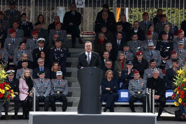 Verteidigungsminister Boris Pistorius sprach von einer "realen und dramatischen Bedrohung" für den Frieden, wie man sie seit Jahrzehnten nicht erlebt habe. Foto: DBwV/Yann Bombeke