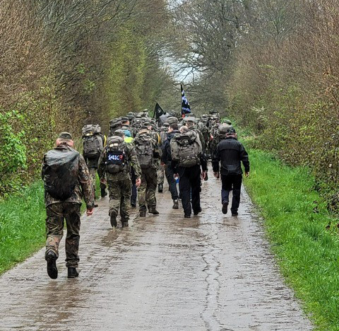 Angehörige der MUS Plön beim 14K3-Marsch. Foto: